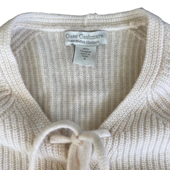 Oats Cashmere Cream Tie Front Sweater - Picture 2 of 3